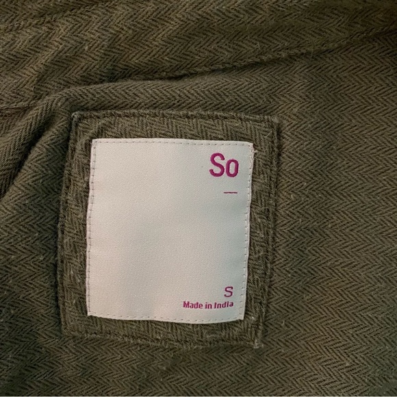 SO Olive Green utility Jumpsuit with Elastic Waist and Short Sleeves Size S - Picture 8 of 9